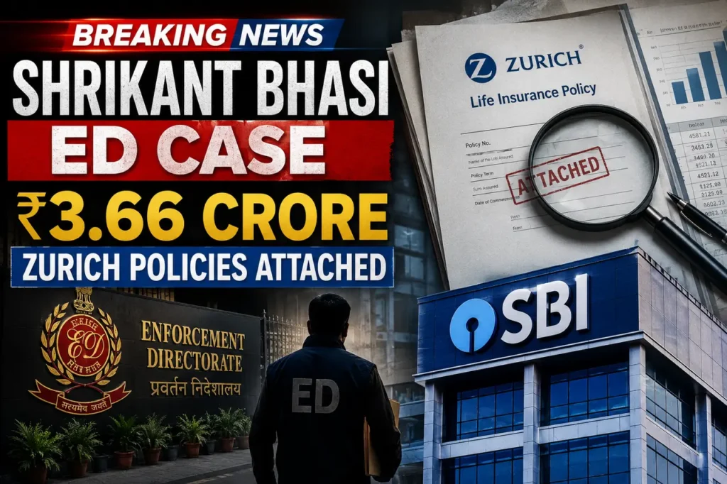 Shrikant Bhasi ED Case ₹3.66 Crore Zurich Policies Attached.