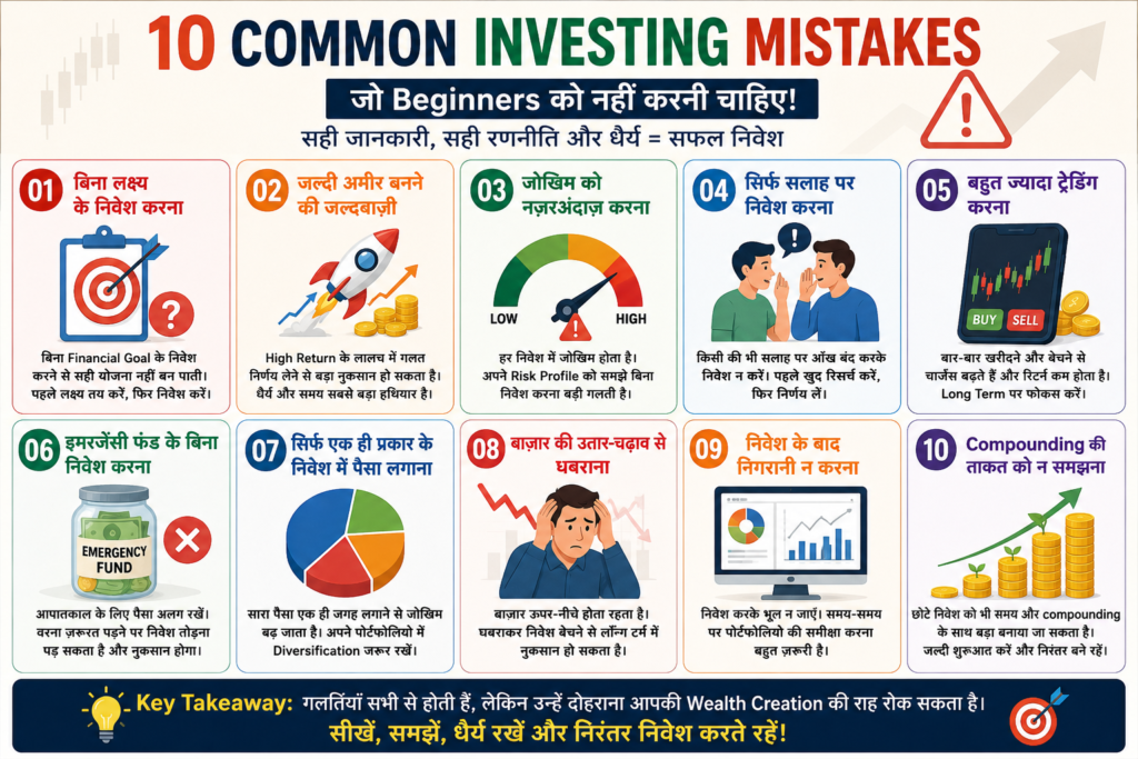 Common Investing Mistakes for Beginners in Hindi - Investment mistakes to avoid