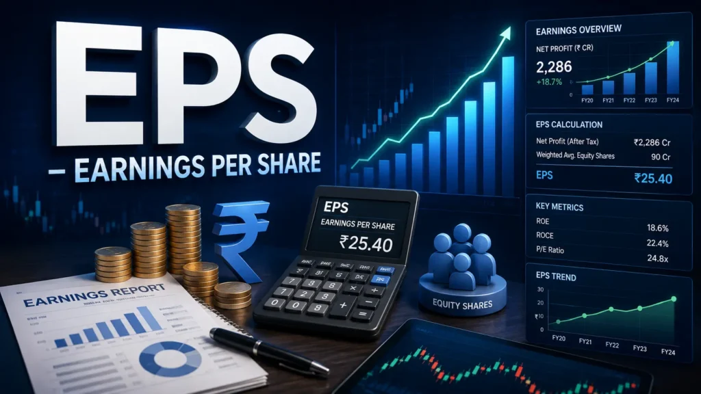 EPS क्या है EPS Formula EPS Calculation Earnings Per Share EPS का मतलब Basic EPS Diluted EPS EPS Growth EPS कैसे निकालें Stock Market EPS EPS और P/E Ratio EPS Analysis