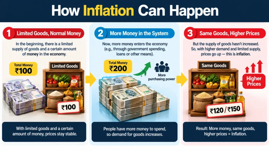 How money supply and limited goods can create inflation