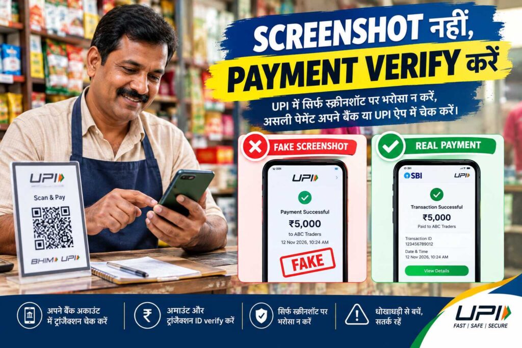 SCREENSHOT नहीं, PAYMENT VERIFY करें